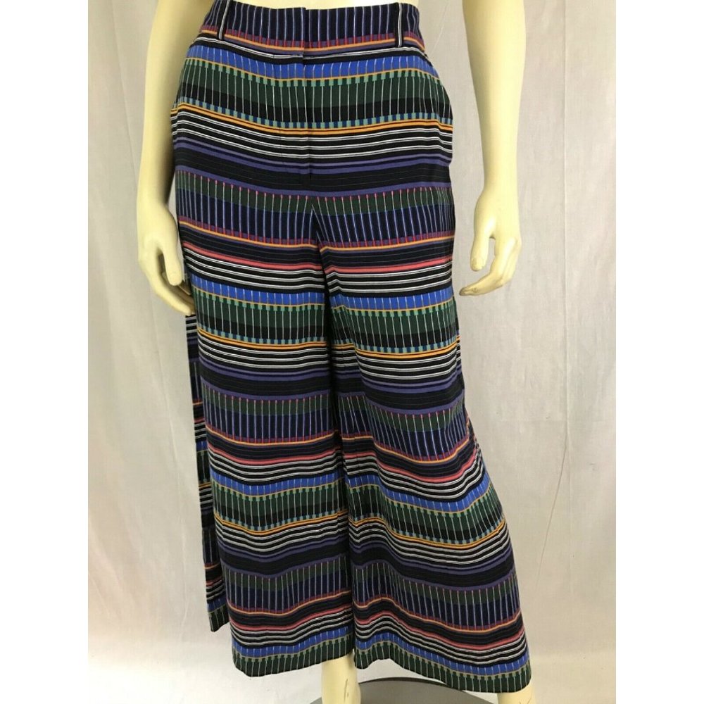 Ann Taylor Loft Pants 4 Rayon Wide Leg Cropped Zip